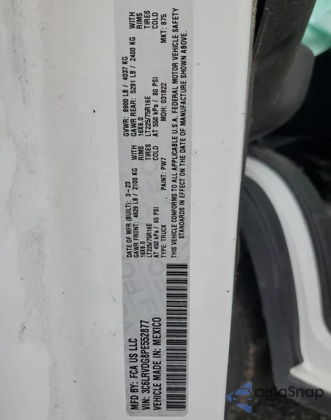 2023 Ram Promaster 2500 2500 High z USA, uszkodzony, nr VIN 3C6LRVDG8PE552877